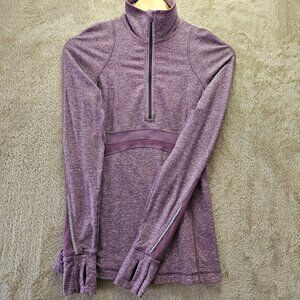 Lululemon Run Full Tilt Space Dye Half Zip Pullover Heathered Purple w/Pocket